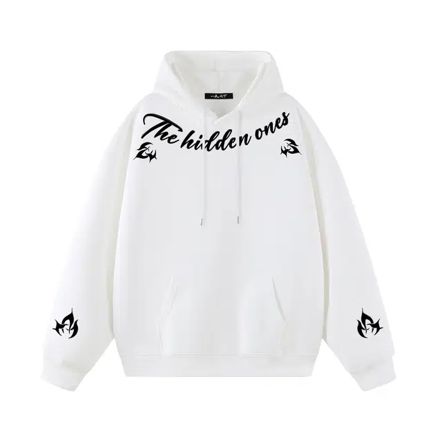 一人之下 美式高街创意字体卡通三昧真火小标图案印花休闲宽松舒适百搭精选个性高级户外运动日常通勤潮流气质落肩长袖连帽卫衣 男女同款