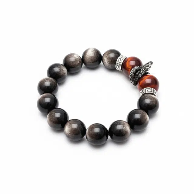 玉临门 以爱之名 中式手饰 文玩串可盘 财运亨通 转运上岸 平安喜乐 上上签#好运 黑曜石 手串 男女同款情侣款