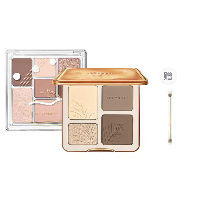 橘朵 高光修容盘玩趣七巧板眼影盘 学生大地色腮红早八妆