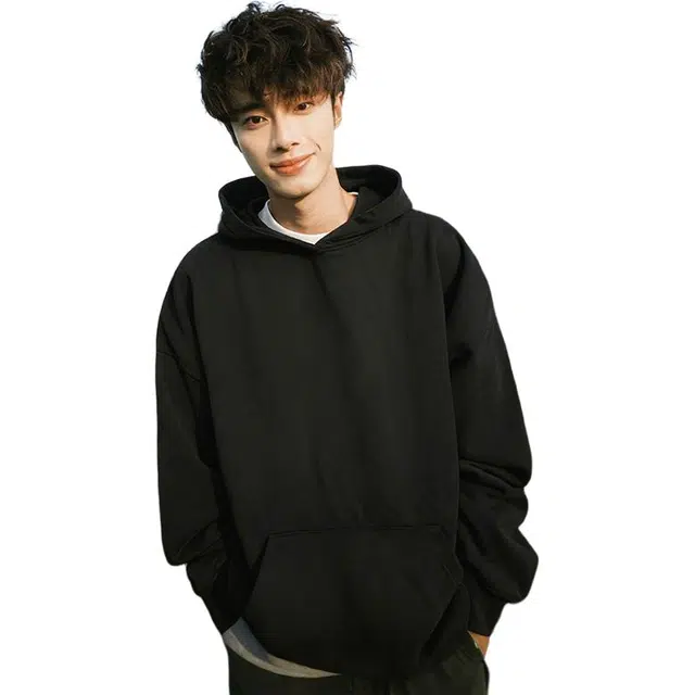 唐启 美式高街叠穿外套春秋季潮牌重磅硬挺连帽衫山东即墨卫衣 男女同款