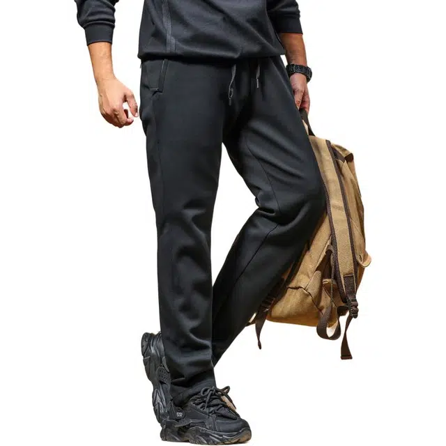 季言 高端卫裤保暖直筒休闲美式潮牌针织运动裤 男款