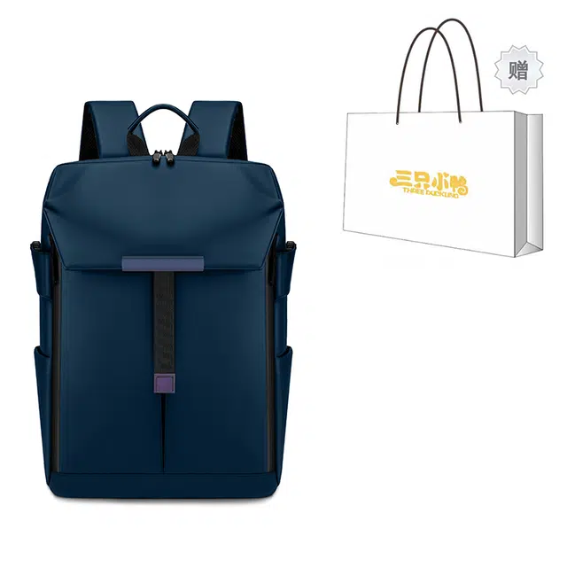 三只小鸭 防水商务皮膜大容量运动风 皮膜料 篮球包背包电脑包双肩包 常规 女款 黑色/蓝色/灰色