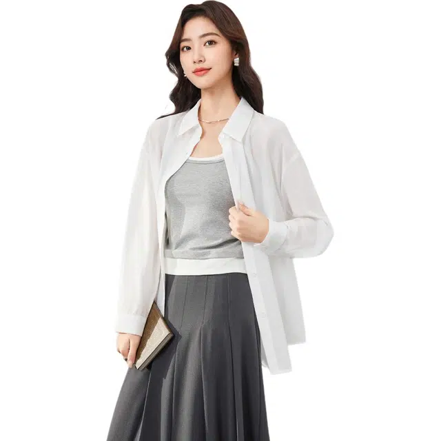 爱依服 法式简约休闲通勤长袖衬衫 女款