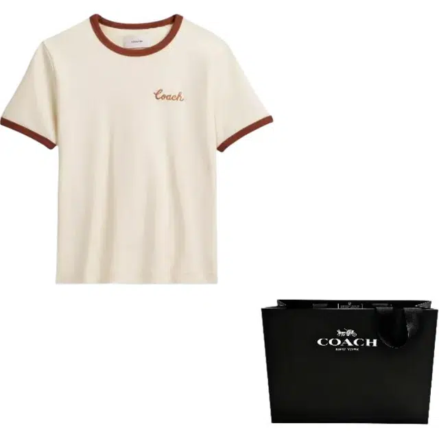 COACH SS24 Embroidered Tee Cream