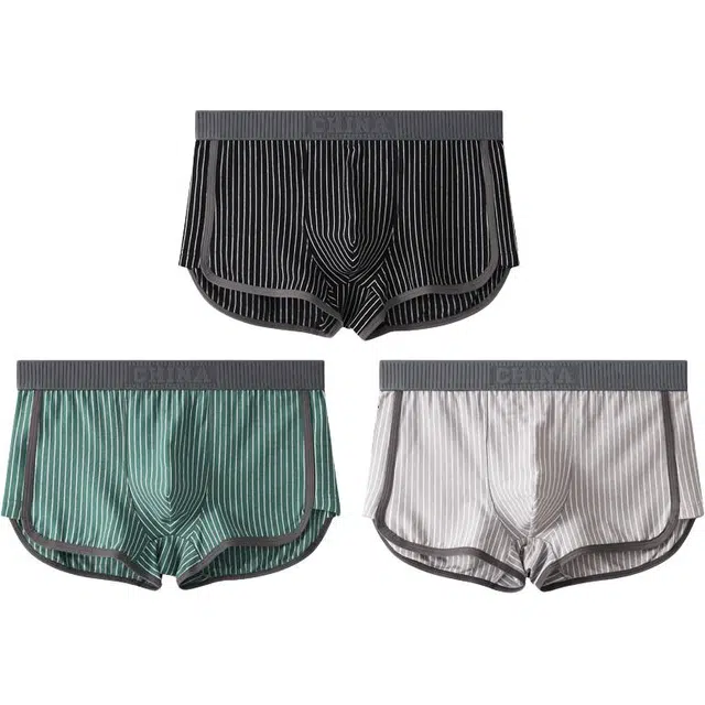 潞优野 高级感纯棉男士男生四角裤全棉里裆裤头潮平角内裤 男款