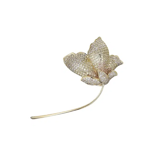 兰盈 荷花水晶#好运 环保合金 胸针 男女同款情侣款