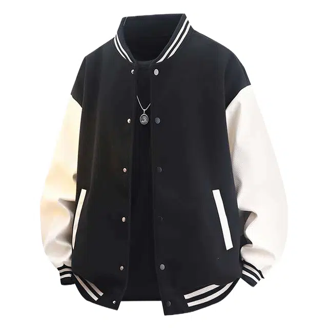 加荣 美式复古棒球服外套男秋季潮牌高街拼色夹克男款宽松休闲开衫卫衣男士时尚高端衫男装小众设计感帅气青少年运动上衣 男女同款