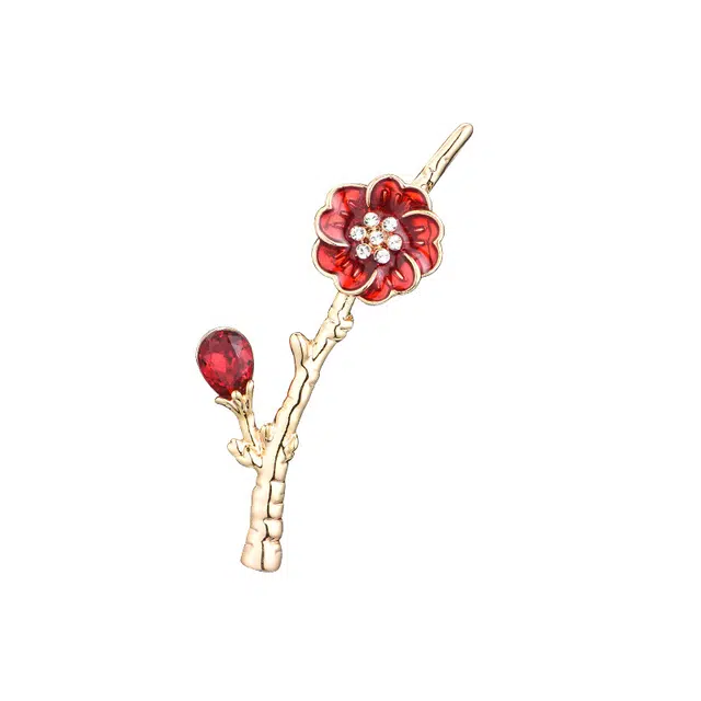 兰盈 奥地利水晶梅花#好运 环保合金 胸针 男女同款情侣款