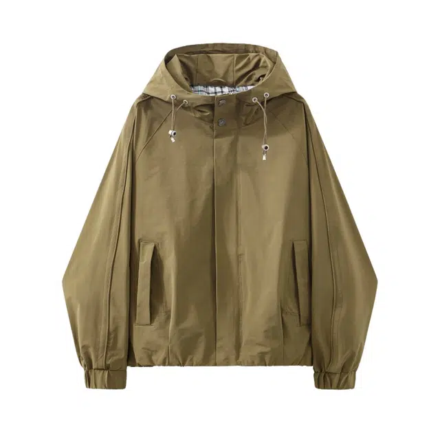 假日伯爵 潮流工装外套连帽男士日系纯色简约时尚宽松休闲气质户外夹克 男女同款