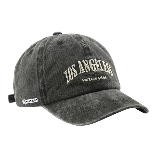 啄木鸟 美式复古做旧水洗英文刺绣弯檐软顶大头围显脸小遮阳 棉 鸭舌帽 男女同款情侣款