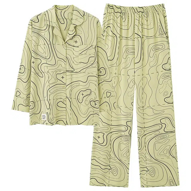 莫代尔 轻盈透气个性百搭翻领开衫舒适柔软亲肤细腻长袖长裤家居服可外穿睡衣套装 女款