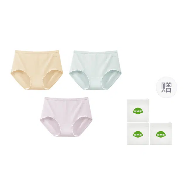 菇娘家 大码新疆棉高腰纯棉抗菌裆舒适透气高弹无痕不卷边防夹臀三角内裤 女款