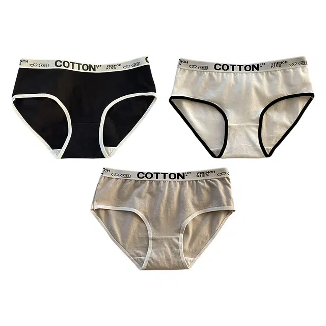 二三二三 甜美纯欲风简约纯棉短裤字母凉感少女心防夹臀可爱舒适贴身裤日常百搭跑步健身三角内裤 女款