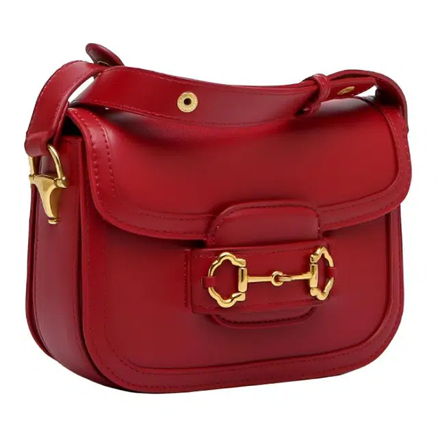 恒源祥 百搭时尚 超纤合成革 单肩包 常规 女款 红色