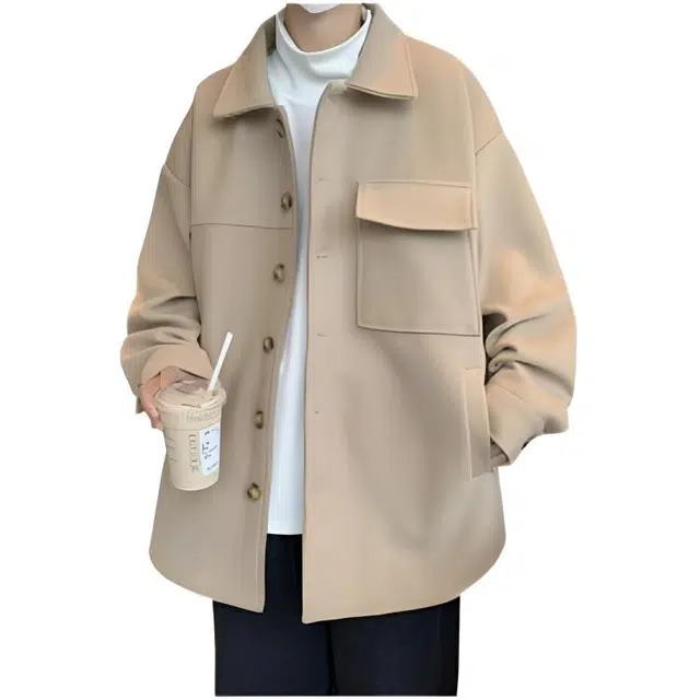 木木兔 美式高街重磅男士长袖外穿冬季休闲秋冬穿搭轻奢潮流百搭衣服冬天国潮宽松中长款潮牌外套夹克 男款