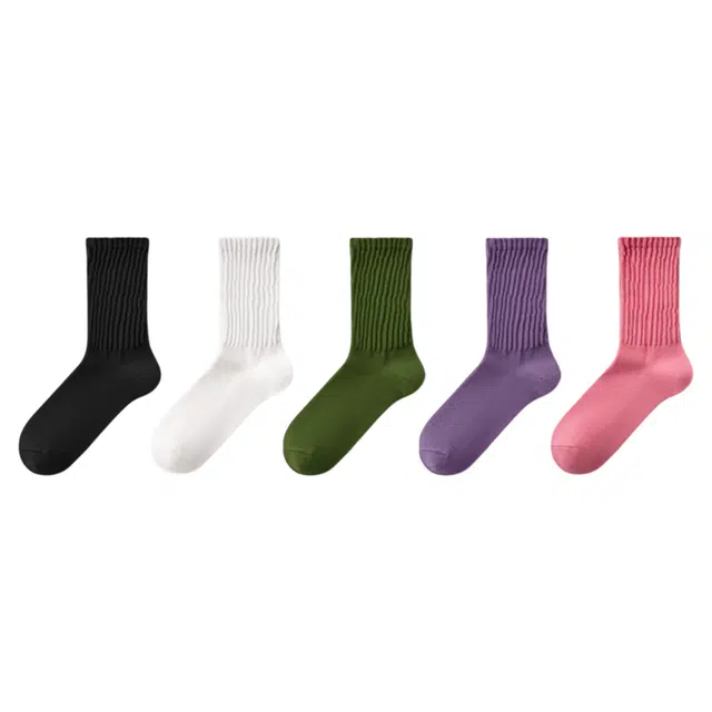 潞优野 简约大方百搭舒适柔软防臭吸汗透气中筒袜 男款