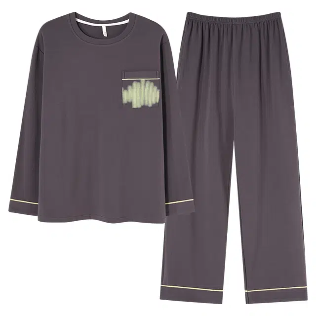 帕兰朵 男春秋款长袖长裤纯棉夏季学生全棉男式可外穿家居服睡衣套装 男款