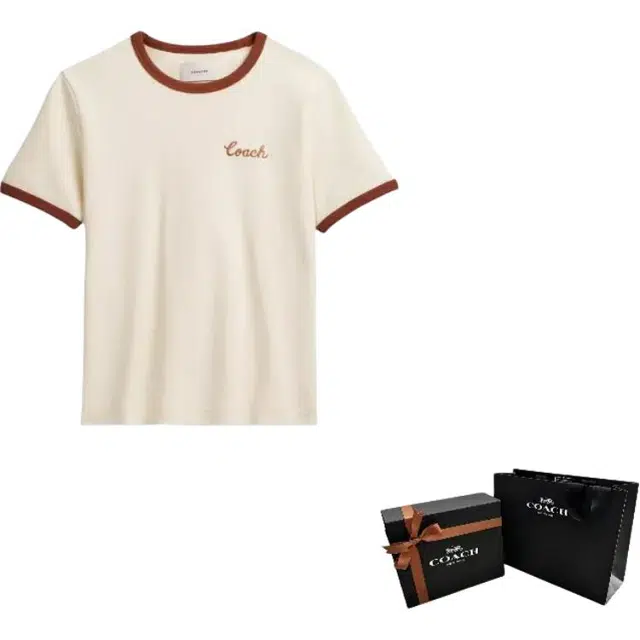 COACH SS24 Embroidered Tee Cream