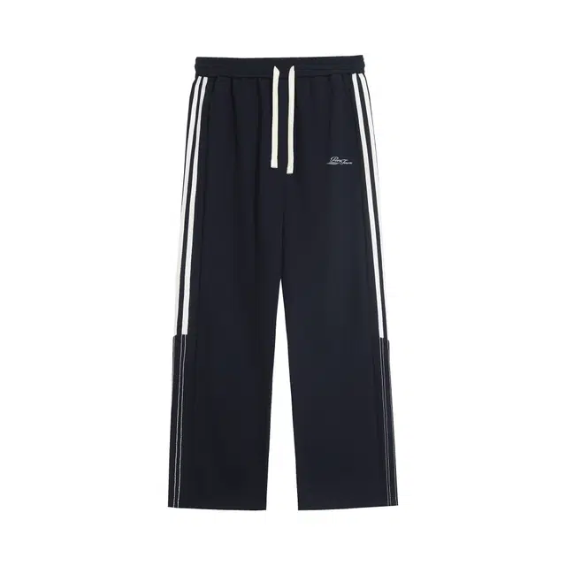 黑恐龙 美式高街潮流字母印花立体纯色侧面线条中腰系带简约直筒垂感时尚百搭舒适宽松户外运动日常通勤长裤休闲裤 男女同款