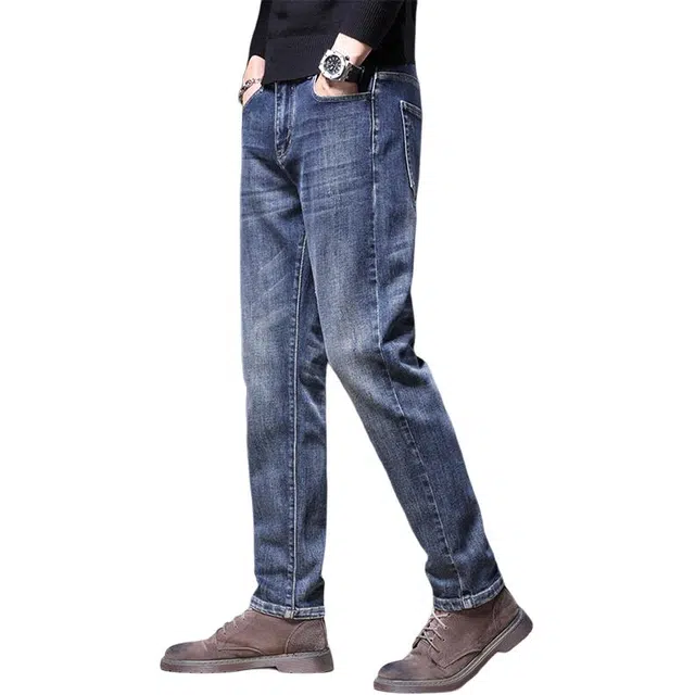 炳盛 高端男士修身小脚弹力秋季百搭外穿商务休闲长裤牛仔裤 男女同款
