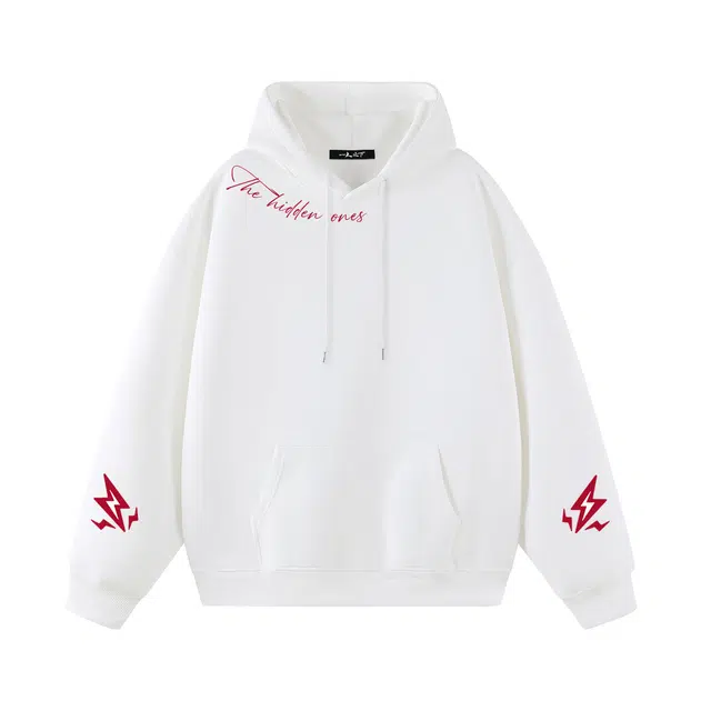 一人之下 美式高街两袖阳雷法闪电小标图案印花休闲宽松舒适百搭精选个性高级气质户外运动日常通勤潮流时尚落肩长袖连帽卡通卫衣 男女同款