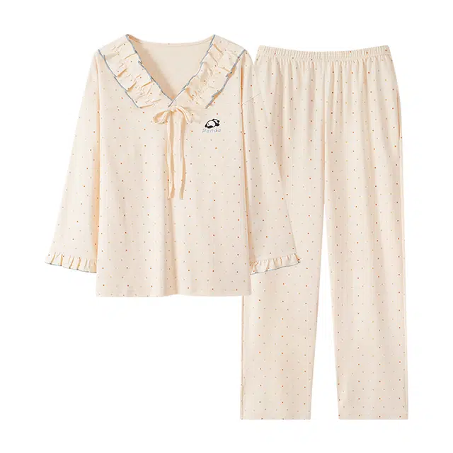 芬腾可安 春秋柔软设计感少女感慵懒宽松显瘦百搭亲肤家居服睡衣套装 女款