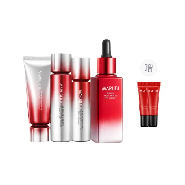 丸美 小红笔洁面水乳三件套装 清洁滋润