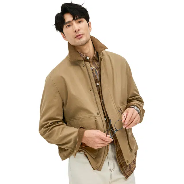丹宁哲学 复古撞色灯芯绒领工装巴恩风谷仓夹克 男款