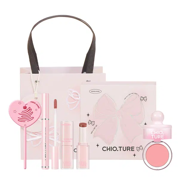 稚优泉 粉漾甜心彩妆礼盒 易上色自然素颜修饰轮廓 四件套