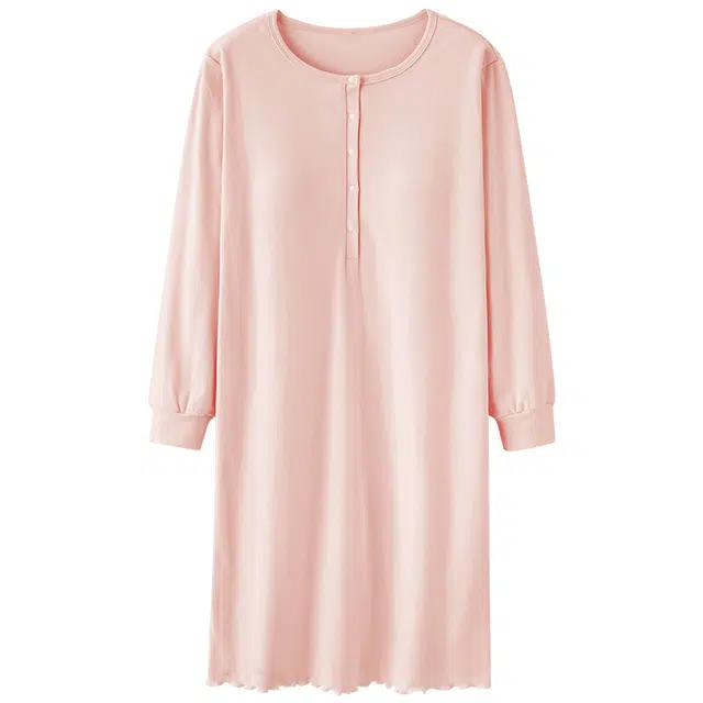 俏薇妮 孕妇春秋季德绒月子服待产裙怀孕期哺乳家居服睡裙  女款