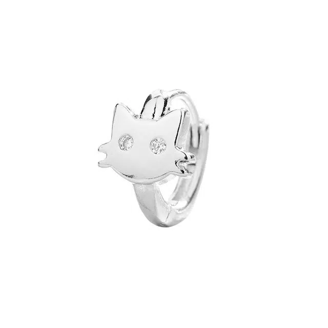 清脆小溪 可爱猫咪小众个性创意精致简约高级感氛围感温柔俏皮风日常通勤百搭 合金 耳环 女款