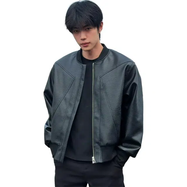 唐启 秋季青少年痞帅运动棒球服防水机车服外套倒三角皮衣夹克 男女同款