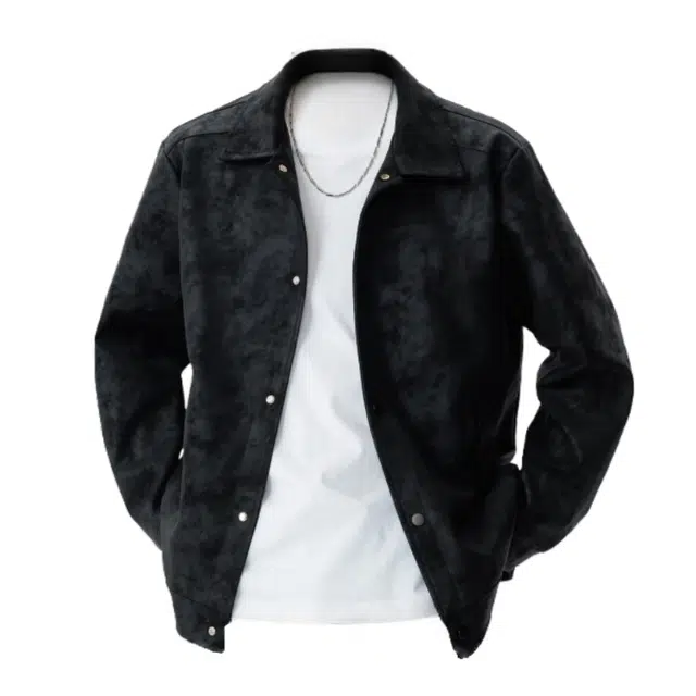 半空山 美式复古扎染高质感痞帅潮流宽松百搭日常通勤防污防风防泼水休闲工装翻领夹克外套 男女同款