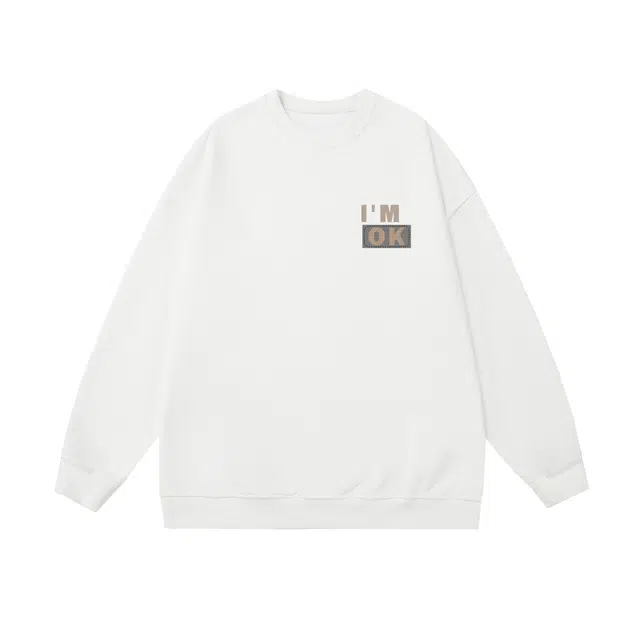 棉基因 早秋高街时尚潮牌简约潮男青少年复古职场学院风男装减龄感通勤高级感韩系穿搭女士基础款无帽打底衫慵懒风女圆领卫衣 男女同款