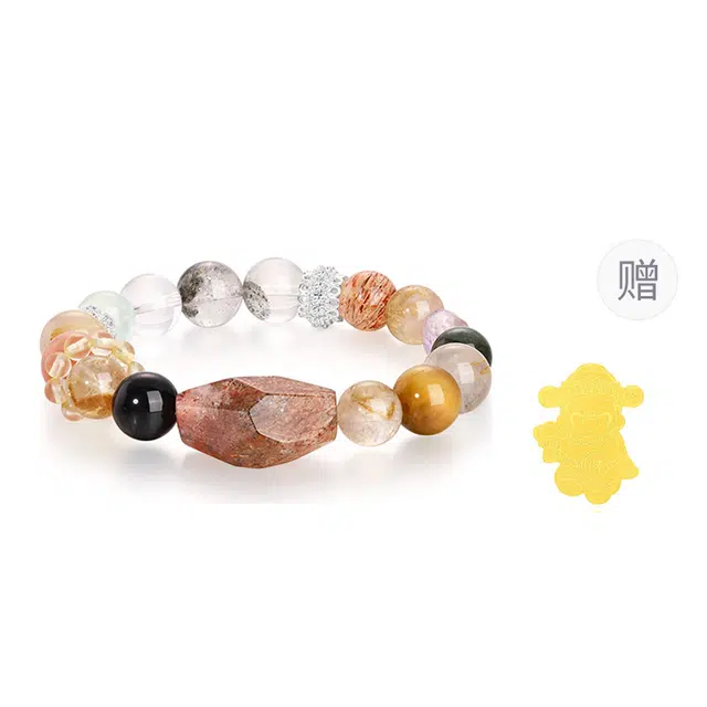金六福吉祥 随心五彩招财转运寓意好新中式国潮风简约精致小众日常百搭#好运天然 白水晶 手串 男女同款情侣款