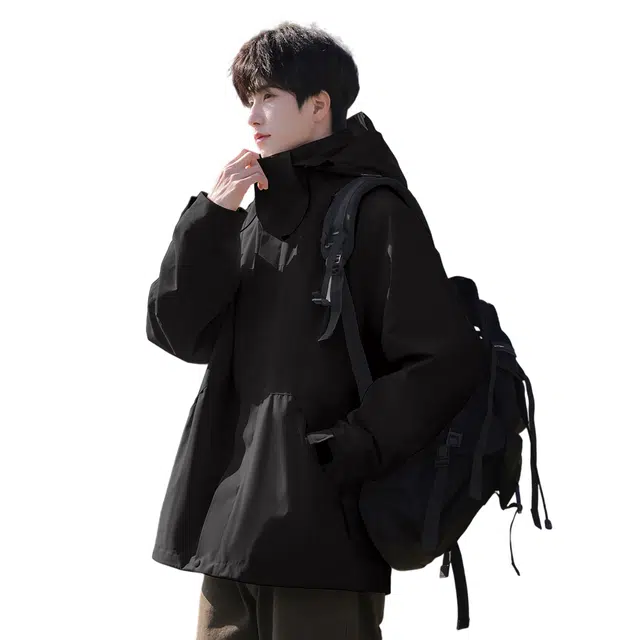 顶峰保罗 山系户外机能运动登山可拆卸抓绒内胆工装冲锋连帽上衣三合一多口袋宽松百搭舒适两件套 防风防泼水保暖耐磨夹克外套 男女同款