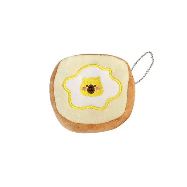 心水好物 卡通仿真荷包蛋吐司零食面包 毛绒 挂件 男女同款情侣款