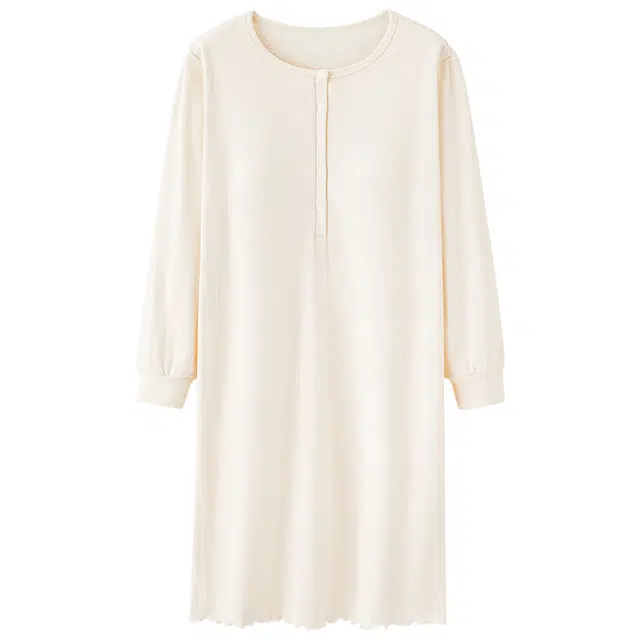 俏薇妮 孕妇待产裙春秋季纯棉产后哺乳加厚德绒秋冬大码睡裙  女款