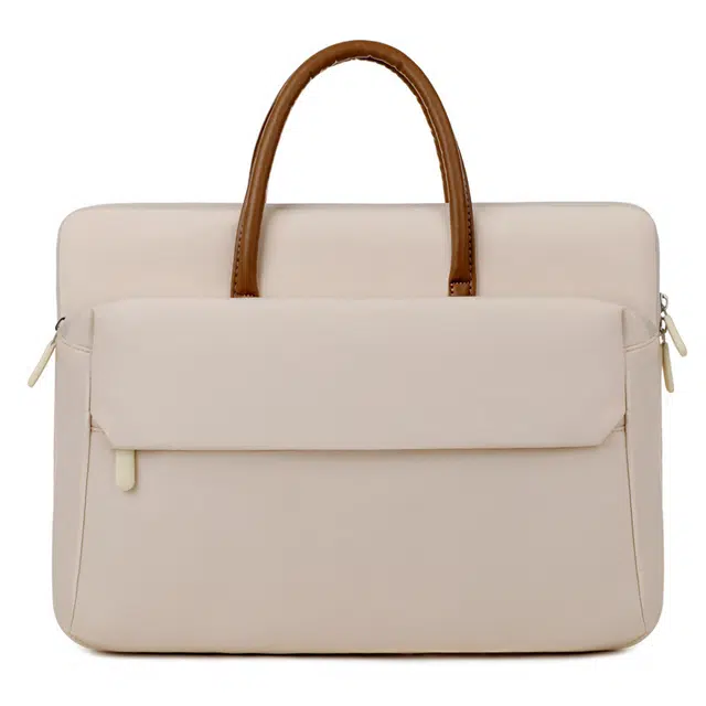 老人头 商务简约休闲百搭通勤多功能手提包 织物 电脑包 男女同款情侣款 黑色/米色/浅紫色