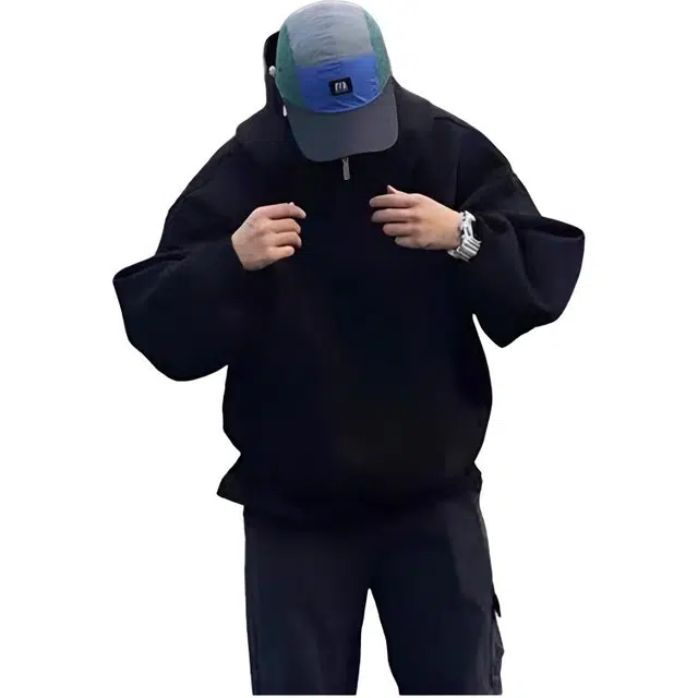 冈哉 秋款美式基础款连帽套头简约百搭痞帅个性潮流潮牌慵懒感城市学院日常通勤柔软舒适卫衣 男女同款