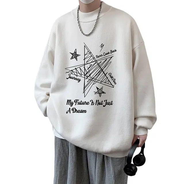 加荣 美式宽松长袖时尚潮流针织衫 男女同款