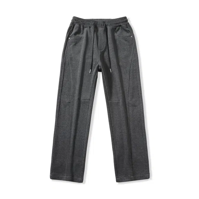 官方正品希越 春秋季 雪尼尔弹力拼接立裁直筒休闲裤 男款