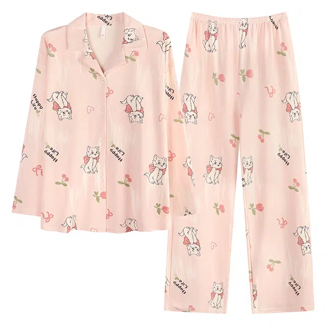 帕兰朵 秋冬季长袖网红爆款休闲可外穿大码绵家居服两件套女士睡衣套装 女款