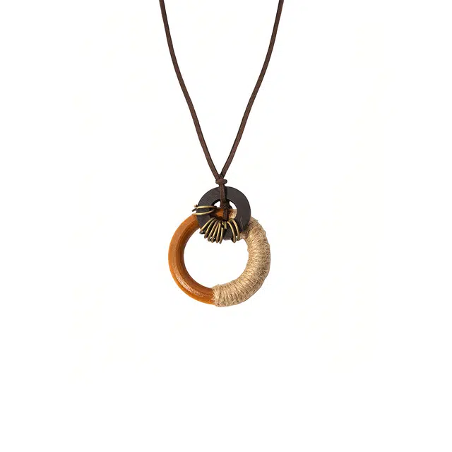 前方大荒野 禅意国风小众设计新中式时髦独特气质典雅精致招财纳福#好运 檀木 项链 男女同款情侣款