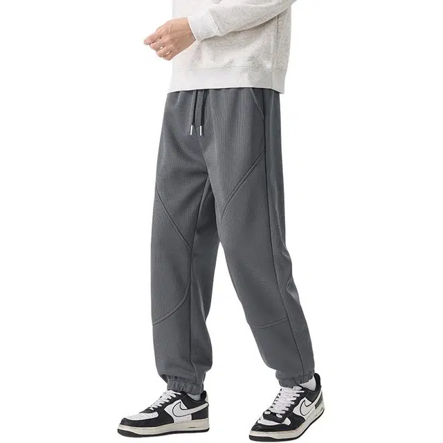 潮人榜 秋冬季高级感束脚卫裤美式高街基础款宽松潮流百搭运动休闲裤 男女同款