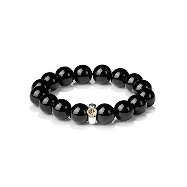 芳缘小傅 【时来运转】国潮风转运佛珠 生肖本命佛守护神转运珠 招财纳福 祥瑞赐福 现代简约风 #好运天然 黑曜石 手串 男女同款情侣款