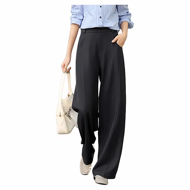 佐塞斯 高端品质轻奢优雅通勤复古弯刀裤秋冬大方得体穿搭休闲裤 女款