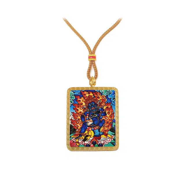 【百无禁忌百财来】 玉临门 百年好合国风六臂玛哈噶拉唐卡藏式大黑天吊坠 藏传佛教护身符能量加持#好运 合金 项链 男女同款情侣款