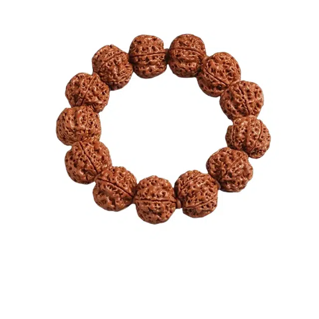 茂琼 招财进宝万事顺遂中式高级文玩盘玩手持原籽红皮龙纹五瓣精品文玩复古民族风轻奢小众古风文玩#好运 金刚菩提 手串 男款