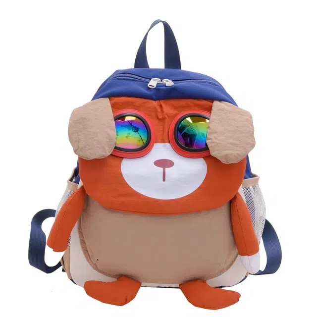 笛贝嘉 高颜值可爱卡通减龄撞色背包学生上课书包儿童包 尼龙 双肩包 男女同款情侣款